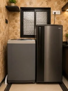 Washing machine and refrigerator for guests at Zest Stays 1059 boys PG